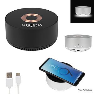 15W Glass Top Wireless Charger & Speaker