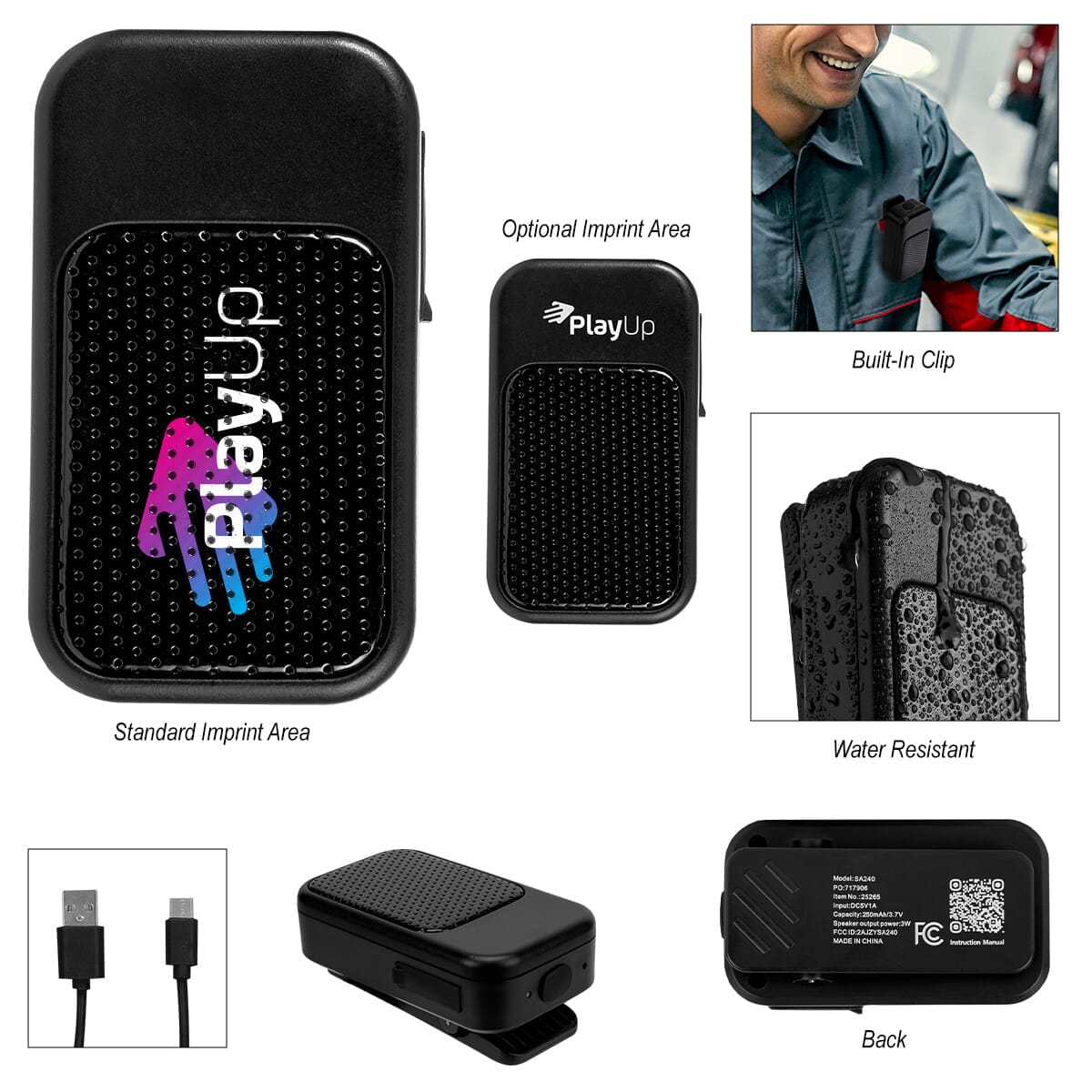 Clip-On Mini Mesh Front Speaker