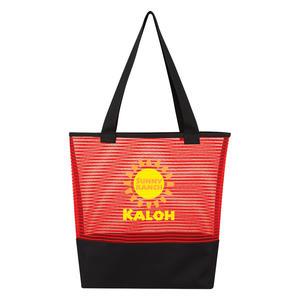 Sheer Mesh Pinstripe Tote Bag
