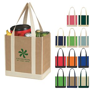 Non-Woven Two-Tone Shopper Tote Bag