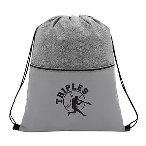 Color Basics Heathered Non-Woven Drawstring Bag