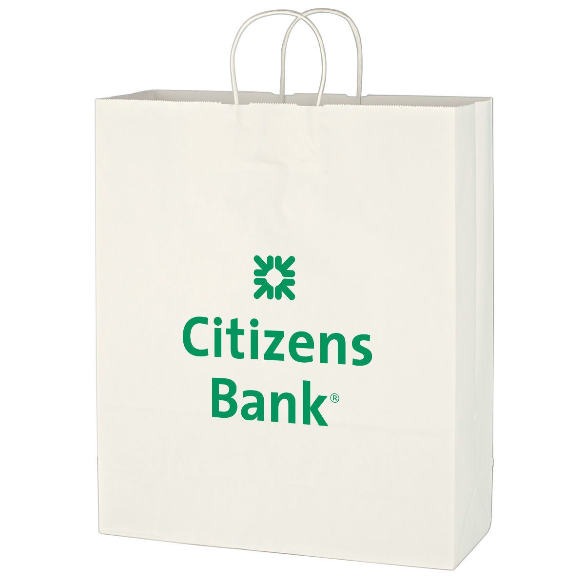 Kraft Paper White Shopping Bag - 16 x 19