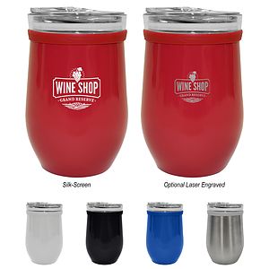 8 Oz. Glass And Stainless Steel Wine Tumbler