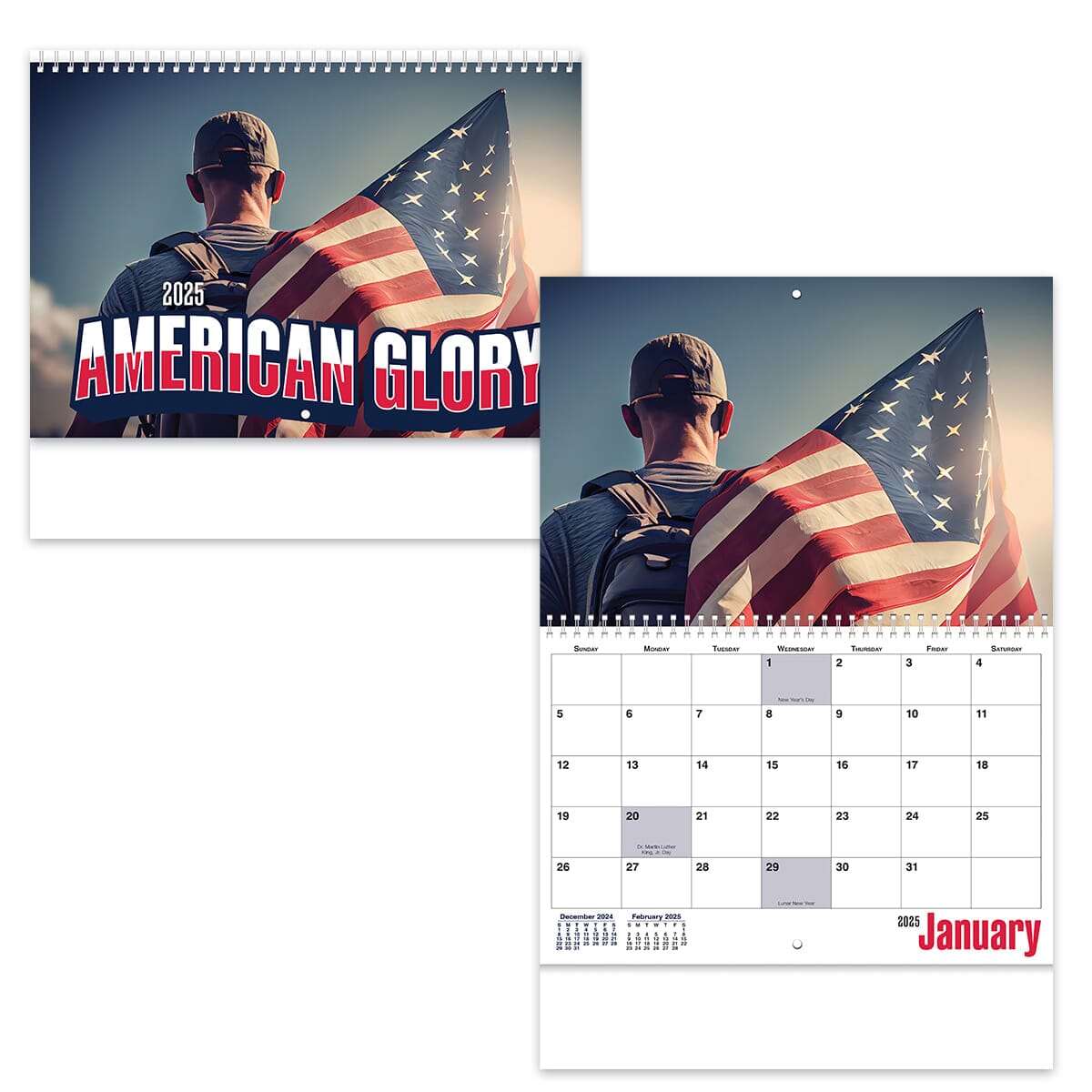 Full Color American Glory Spiral Wall Calendar