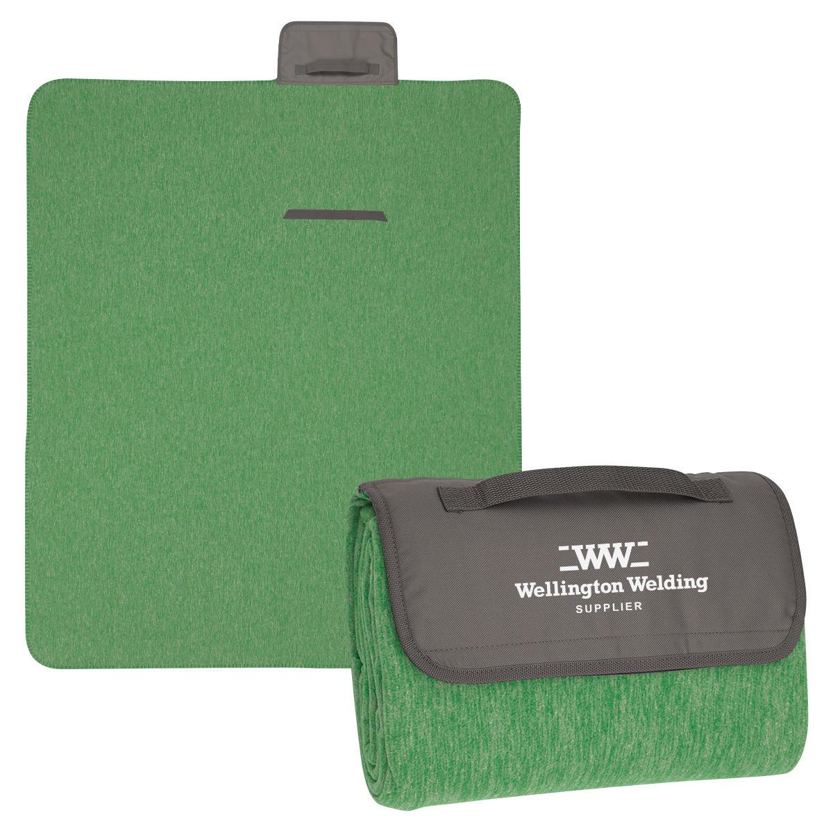 Promotional Heathered rollup blanket Personalized With Your Custom Logo