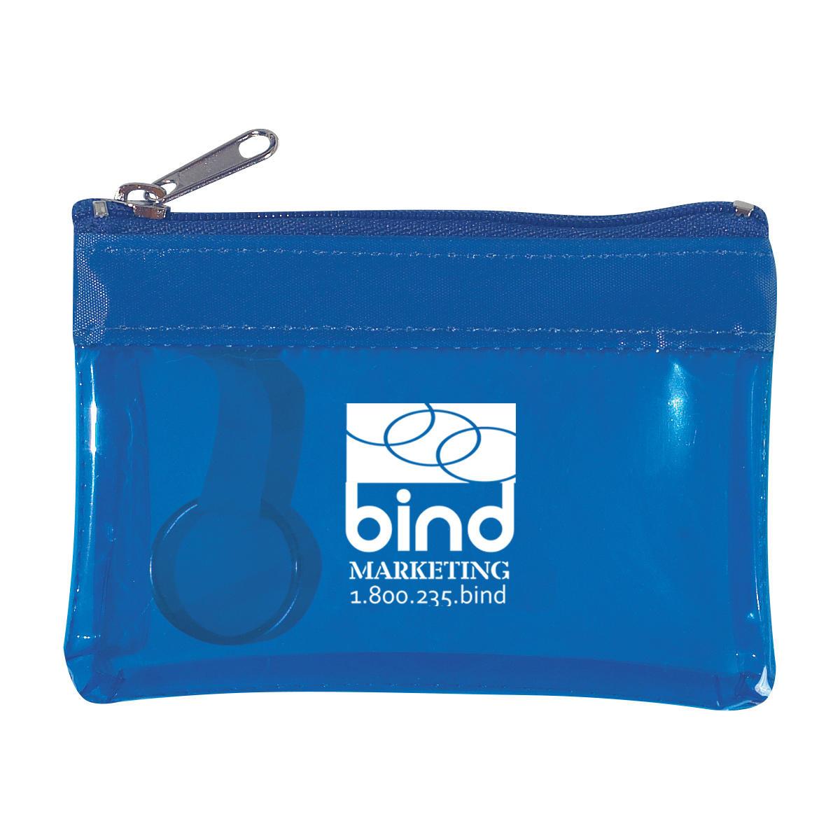 Promotional Translucent zippered coin pouch Personalized With Your