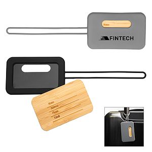 First Class Bamboo & Silicone Luggage Tag