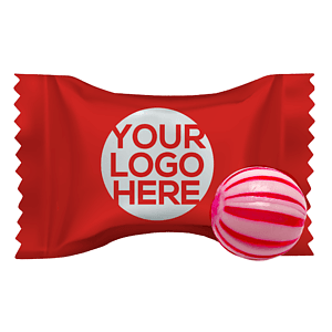 Hard Cinnamon Ball Candy - Custom Wrapper