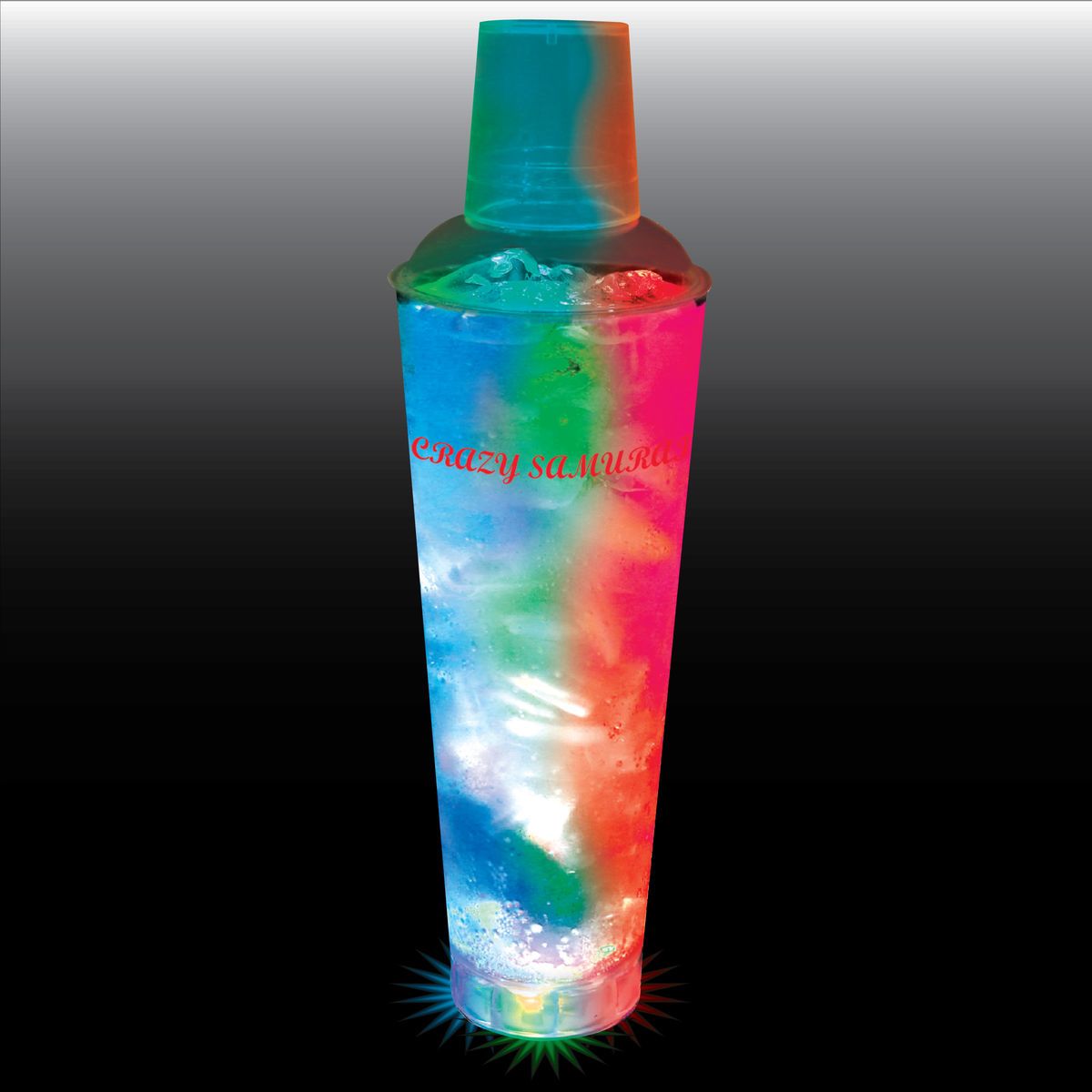24oz 3-Light 3 Piece Large Volume Plastic Cocktail Shaker
