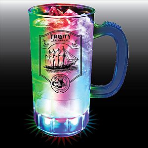 14oz 3-Light Fluted Textured Plastic Beer Mug with Handle