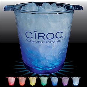 200oz Lites Up Plastic Ice Bucket with Handles