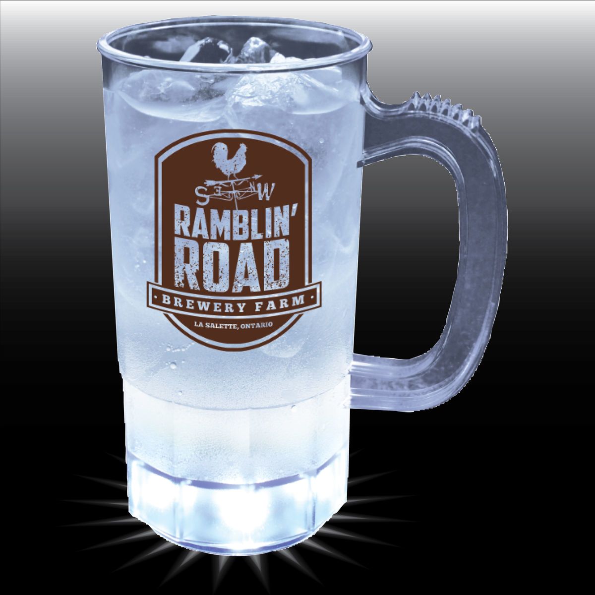 14oz 5-Light Fluted Textured Plastic Beer Mug with Handle