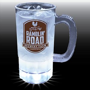 14oz 5-Light Fluted Textured Plastic Beer Mug with Handle