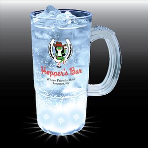 22oz 5-Light Fluted Textured Plastic Beer Mug with Handle