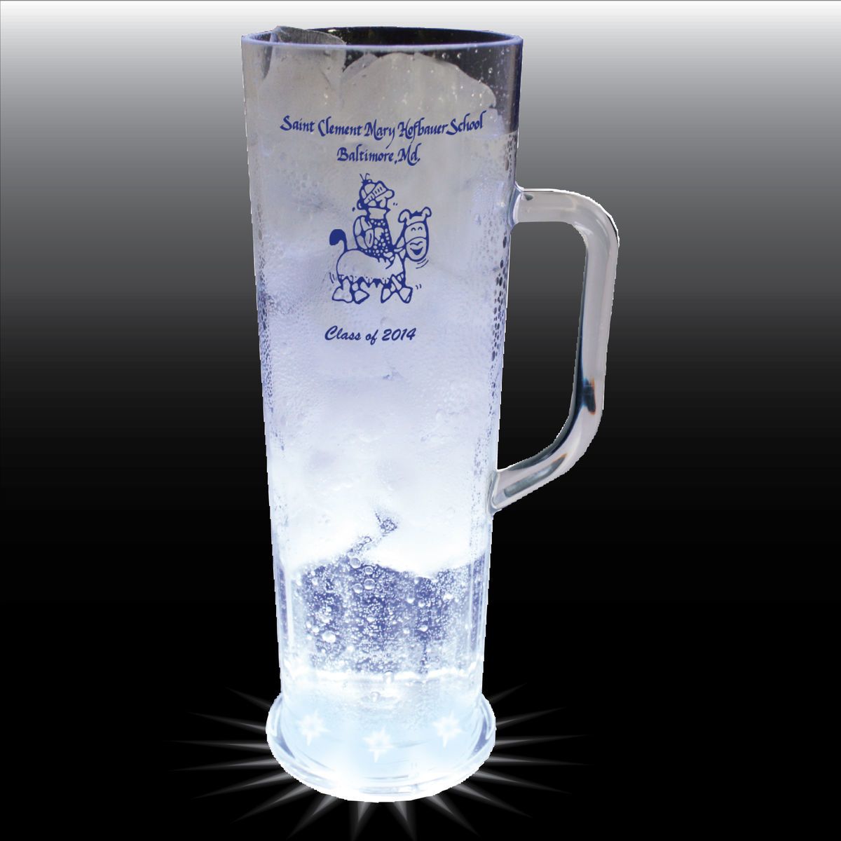 22oz 5-Light German Style Tall Fluted Plastic Frankfurt Mug with Handle
