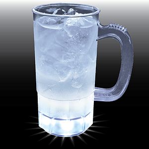14oz 5-Light Fluted Textured Plastic Beer Mug with Handle