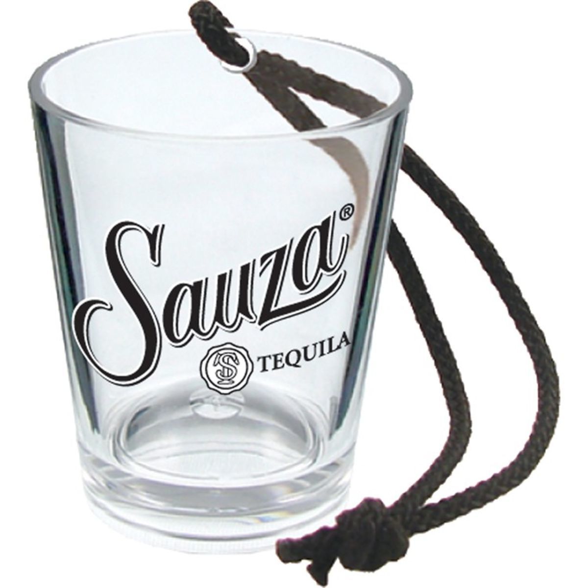 1.25oz Plastic Bottle Neck Hanging Sidecar Shot Glass with Black Rope