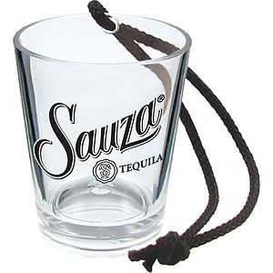 1.25oz Plastic Bottle Neck Hanging Sidecar Shot Glass with Black Rope