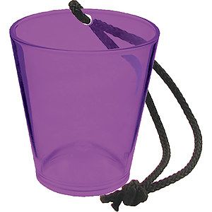 1.5oz Plastic Bottle Neck Hanging Sidecar Shot Glass with Black Rope