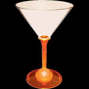 7oz Light Up Standard Stem Plastic Martini Glass