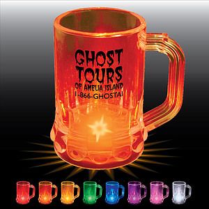 1.25oz Light Up Plastic Fluted Mini Mug with Handle