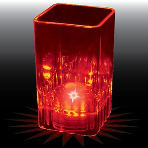 2oz Light Up Plastic Fluted Square Shot Glass