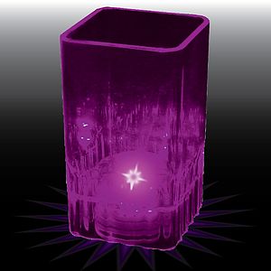 2oz Light Up Plastic Fluted Square Shot Glass