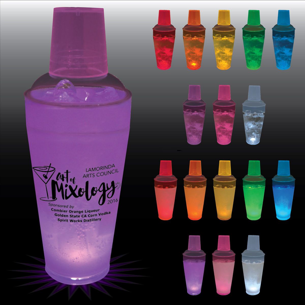 20oz Single Light 3 Piece Plastic Cocktail Shaker