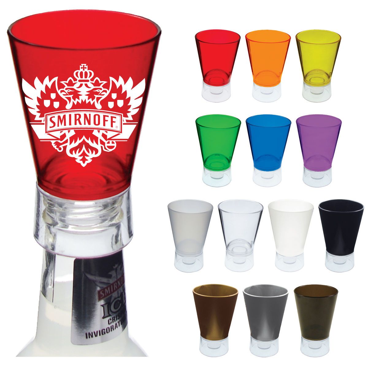 1.5oz Plastic Bottle Top Sidecar Shot Glass