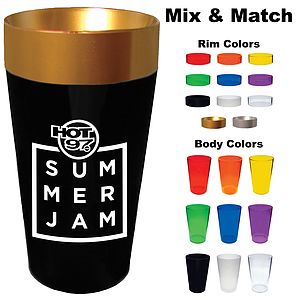20oz Plastic Mix and Match Rim Color Cup