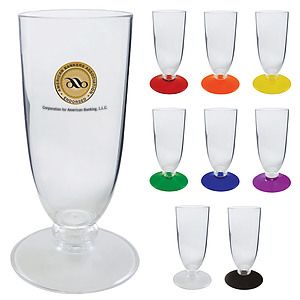 7oz Short Stem Plastic Champagne Flute with Your Choice of Base Color