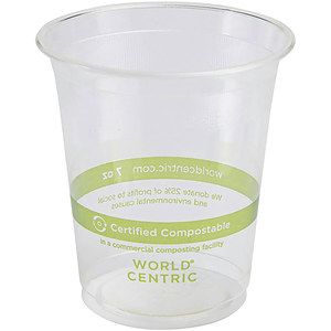 7oz Compostable PLA Cup - Eco Branded (World Centric)