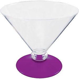 10oz Short Stem Plastic Martini Glass with Your Choice of Base Color