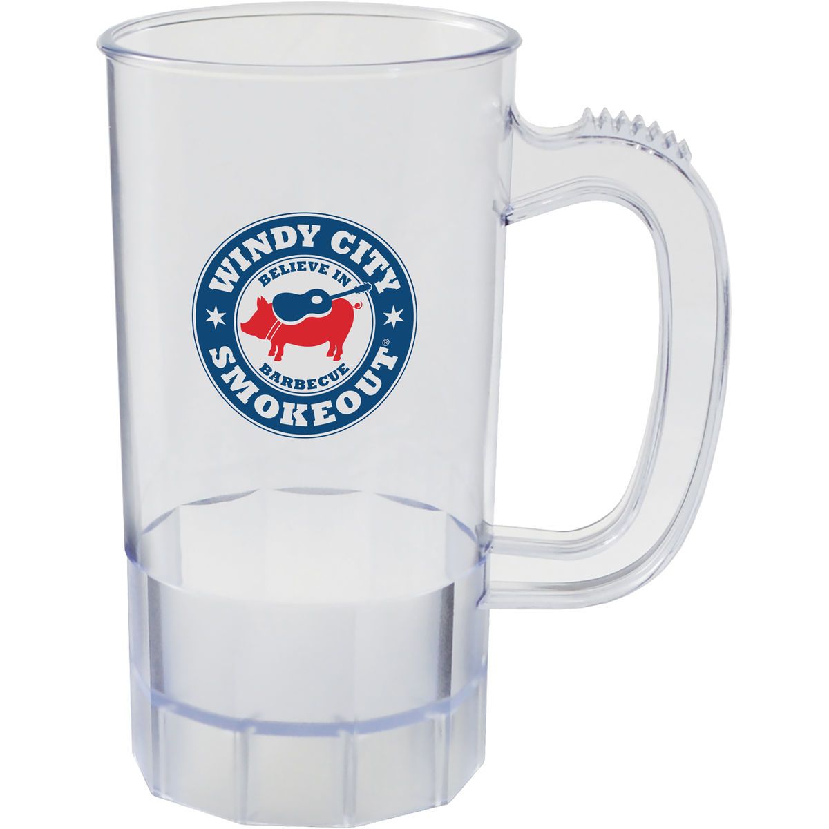 14oz Plastic Fluted Textured Beer Mug with Handle