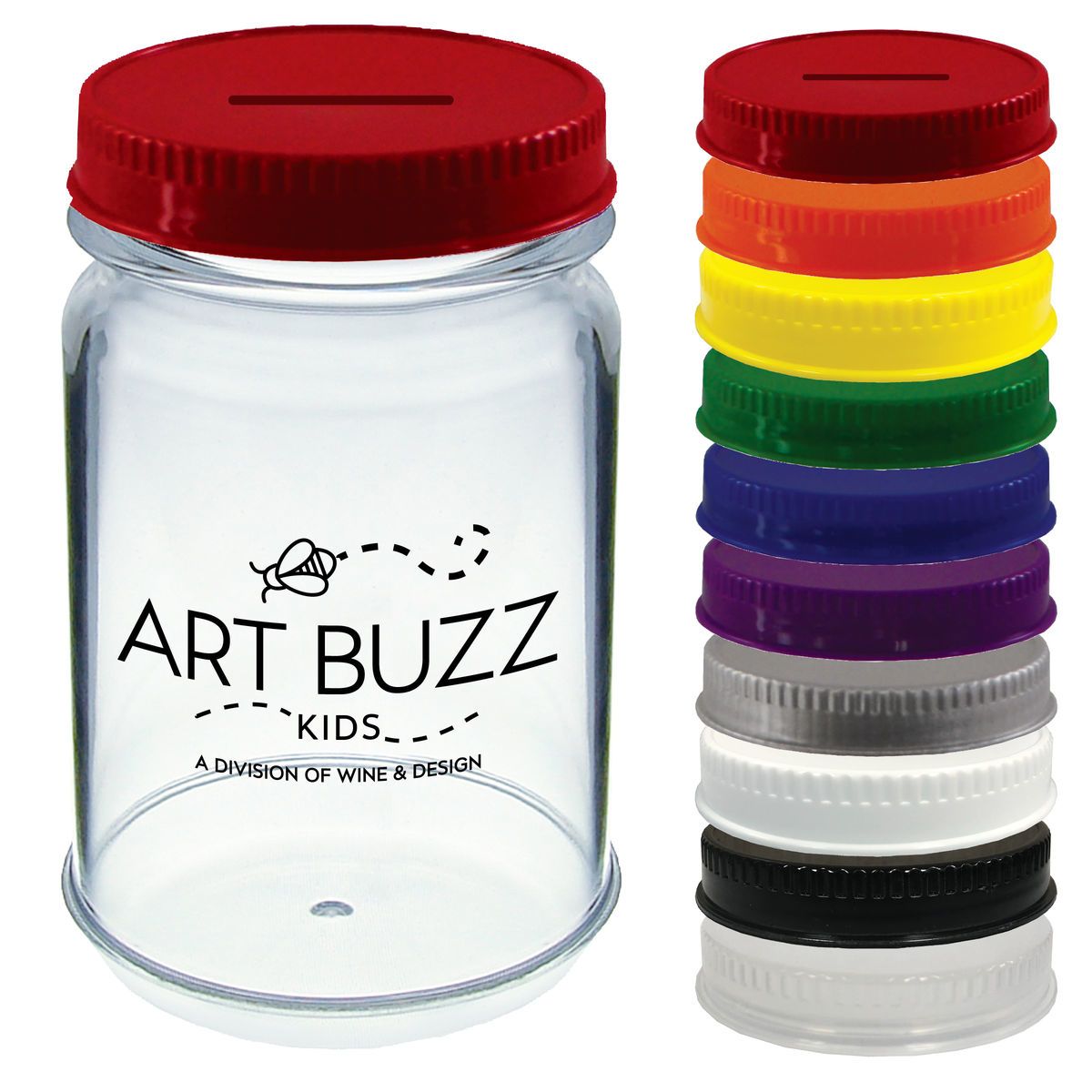 16oz Plastic Mason Jar Bank