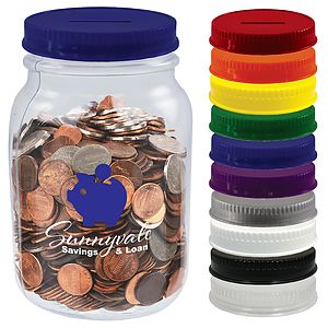 26oz Clear PVC Square Mason Jar Bank
