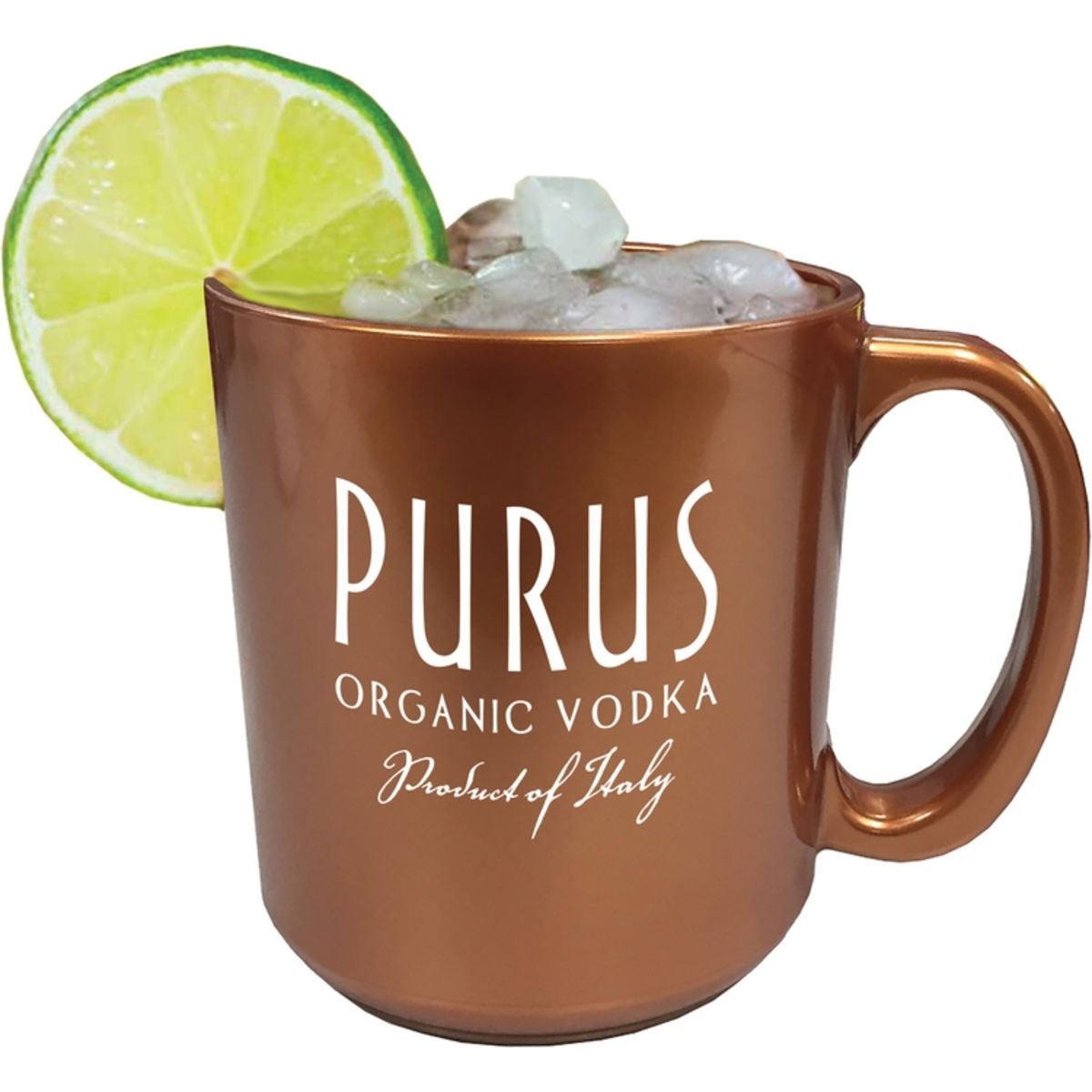 16oz Plastic Metallic Copper Moscow Mule Mug with Handle