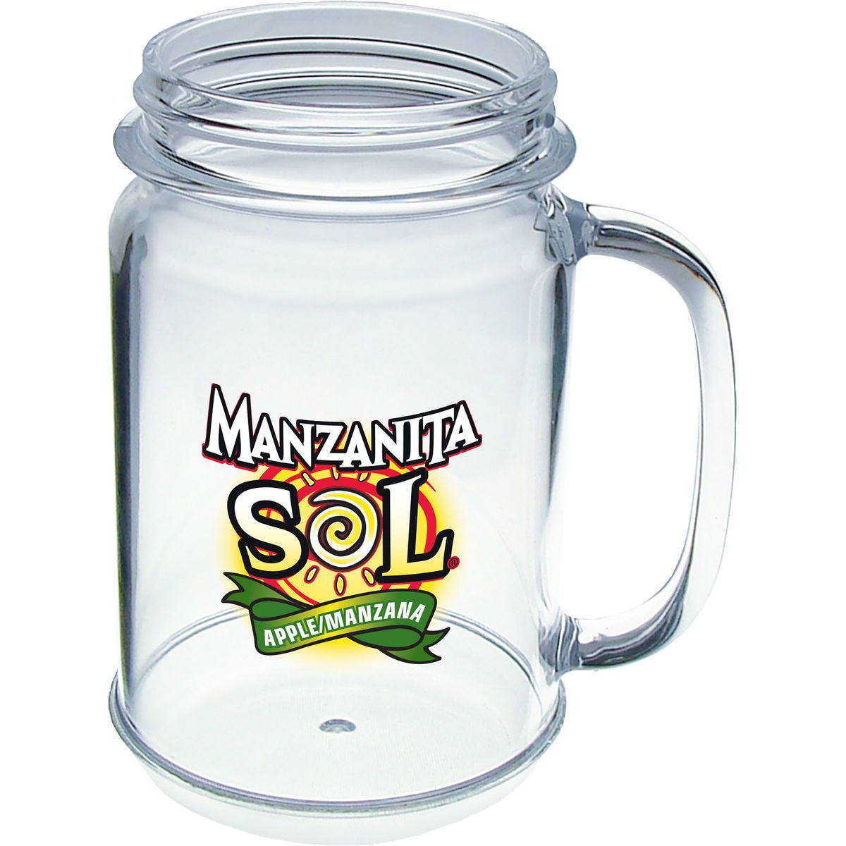 16oz Acrylic Mason Jar Mug with Handle