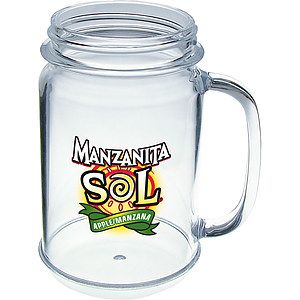 16oz Acrylic Mason Jar Mug with Handle