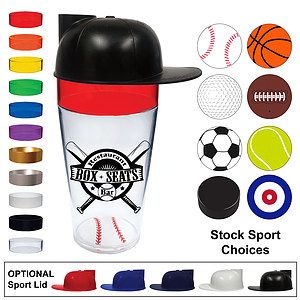 20oz Sports Themed Colored Rim Cup