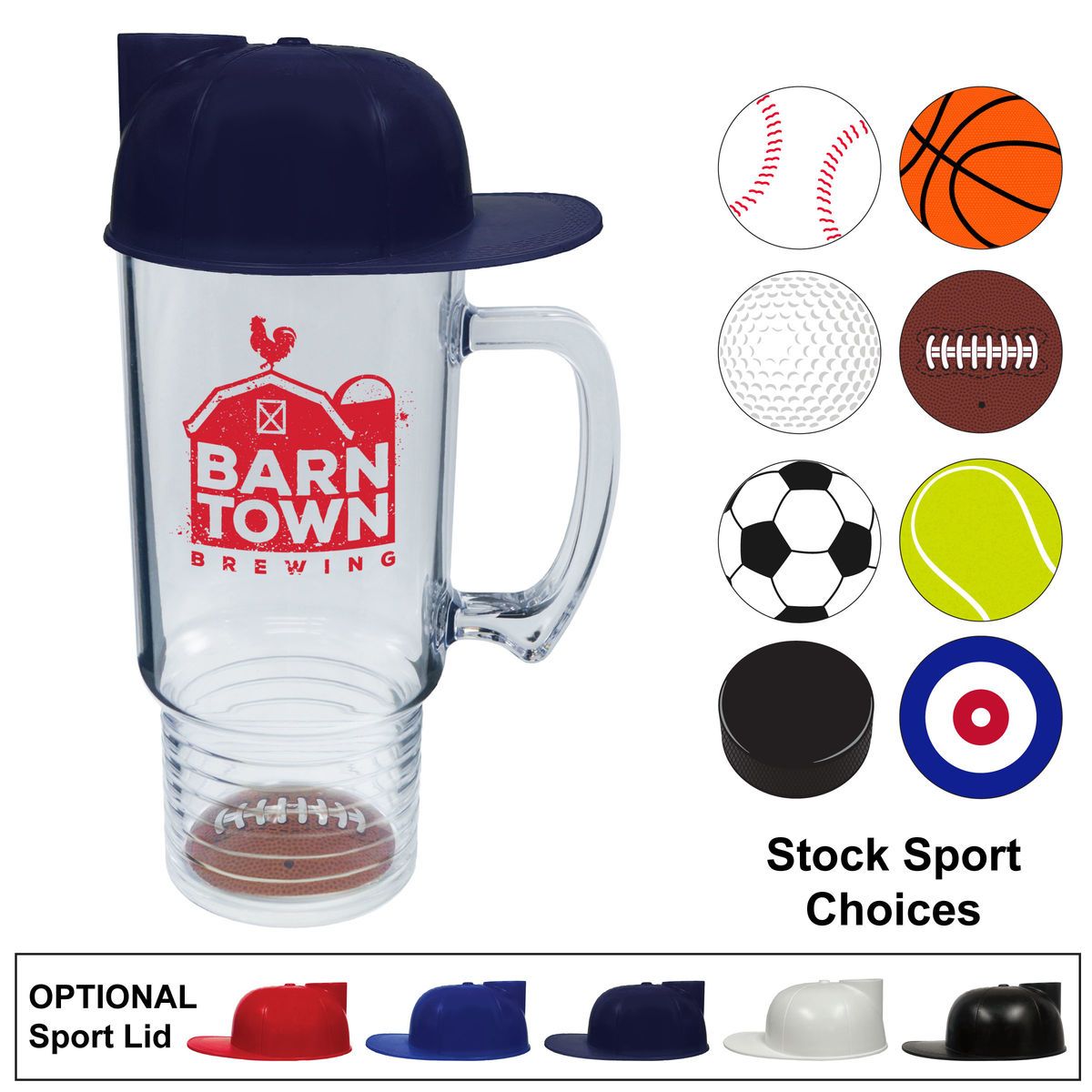18oz Sports Themed Ringed Mug