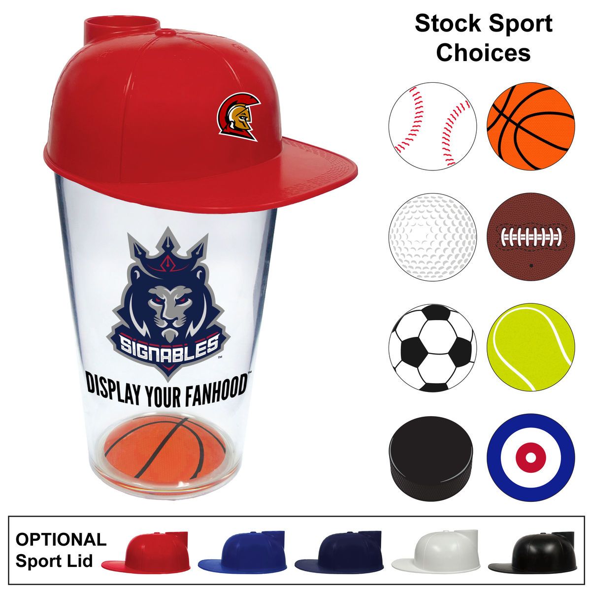 16oz Sports Themed Pint Cup
