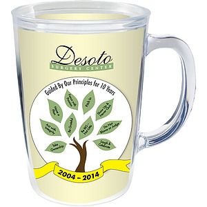 14oz Thermal Dual Walled Mug - White Printed Insert