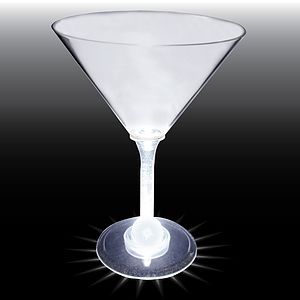 10oz Light Up Standard Stem Plastic Martini Glass