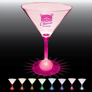 10oz Light Up Standard Stem Plastic Martini Glass