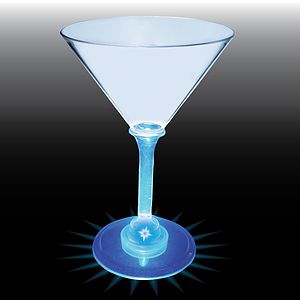 7oz Light Up Standard Stem Plastic Martini Glass