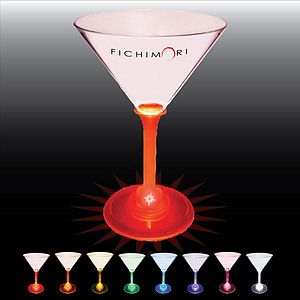 7oz Light Up Standard Stem Plastic Martini Glass