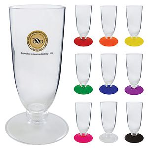 7oz Short Stem Plastic Champagne Flute with Your Choice of Base Color