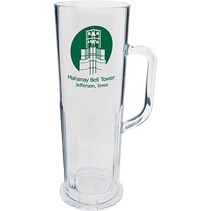 22oz Plastic German Style Tall Fluted Frankfurt Mug with Handle