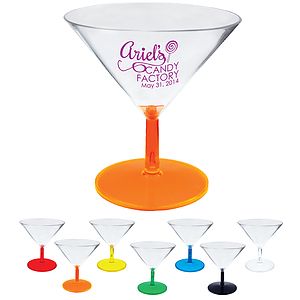 3oz Plastic Martini Sampler with Choice of Stem Color